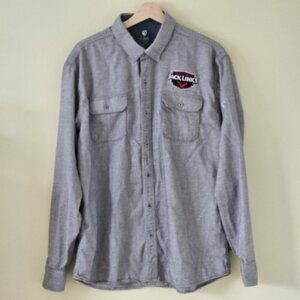Kuhl Shirt Mens XL Gray Flannel Descendr LS Pockets Jack Links Snaks Patch 7244